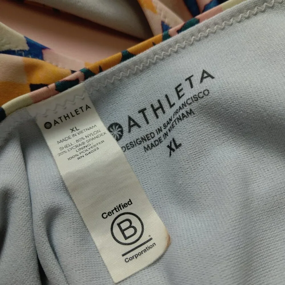 Athleta Bikini Bottom Swim Size XL Aztec Southwestern Print Colorful Beach